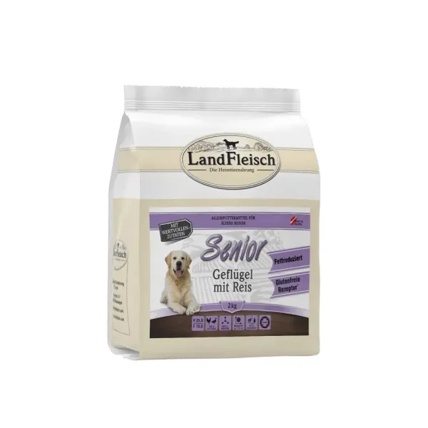 LandFleisch Dog Trocken Senior Geflügel mit Reis 2kg